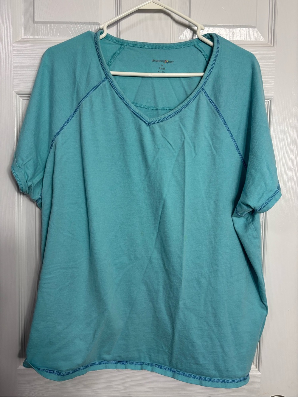 Dreamers Women's Turquoise V-Neck Short Sleeve Pajama set